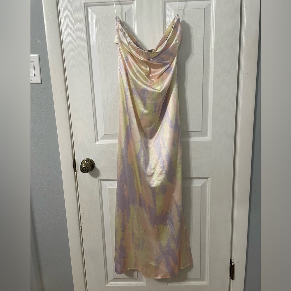 Satin strapless dress